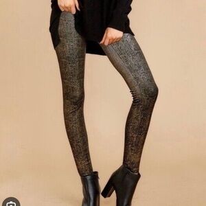 SPANX Black and Gold Leggings